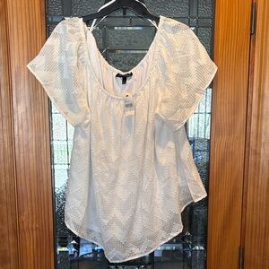 Lane Bryant Elegant White Blouse